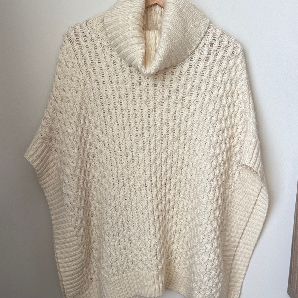 Banana Republic Cream Cowl Neck Poncho
